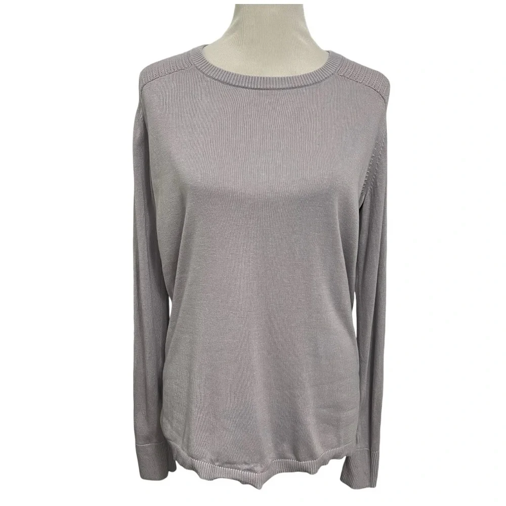 Lululemon Back to Balance Long Sleeve Cashlu Iced Iris Open Back Sweater